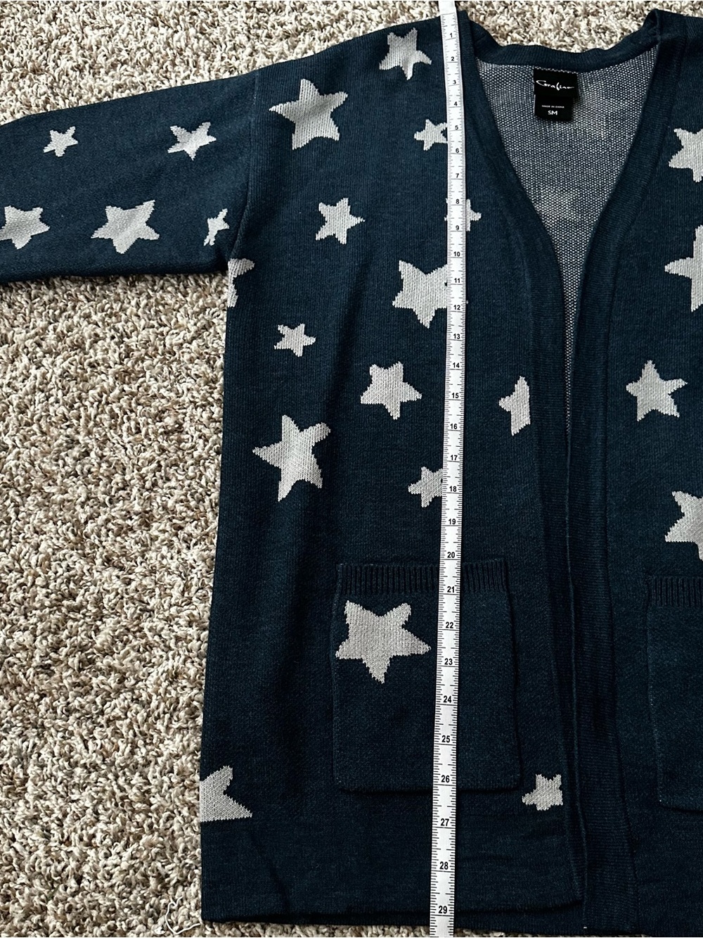 Coraline Blue & Silver Stars Girls Cardigan Size Small - Picture 6 of 6